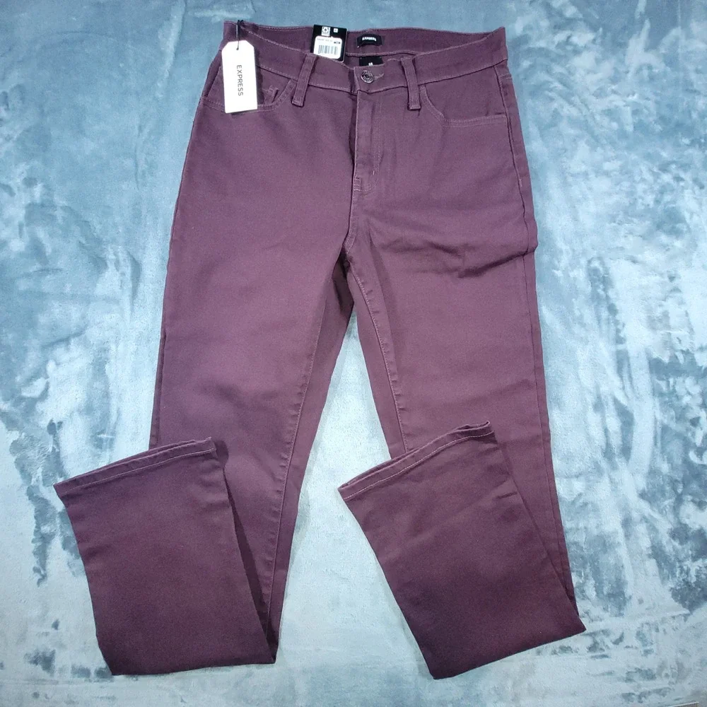Express Womens Bootcut Jeans Wine Wash Burgundy‎ Size 10 NWT EX010051